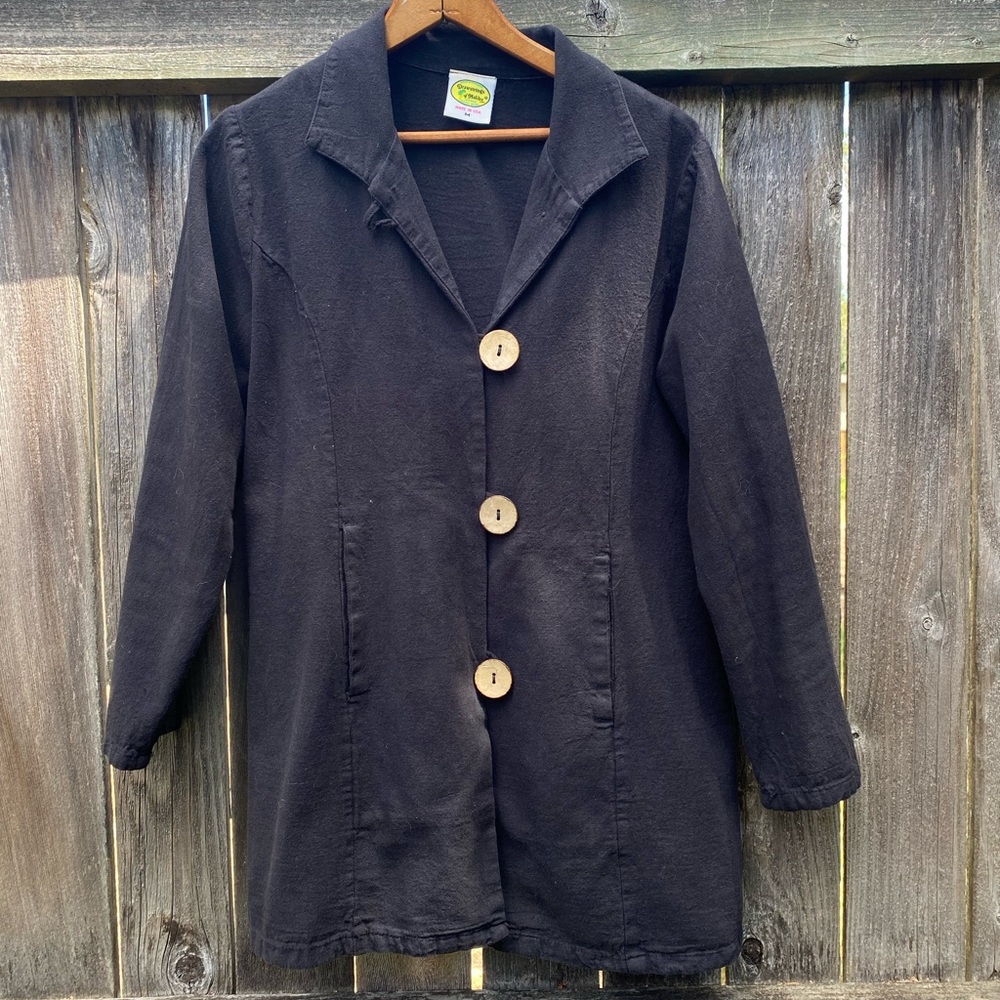 Amazing Drawstrings of Malibu black cotton chore coat— M